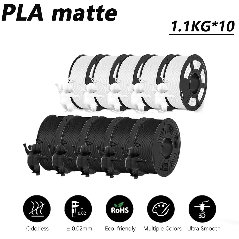 Filamento PLA/PLA Meta/PETG/PLA PLUS/PLA mate para impresora 3D JAYO de 1,75 mm, 10 rollos, materiales de impresión 3D para impresora 3D y bolígrafo 3D