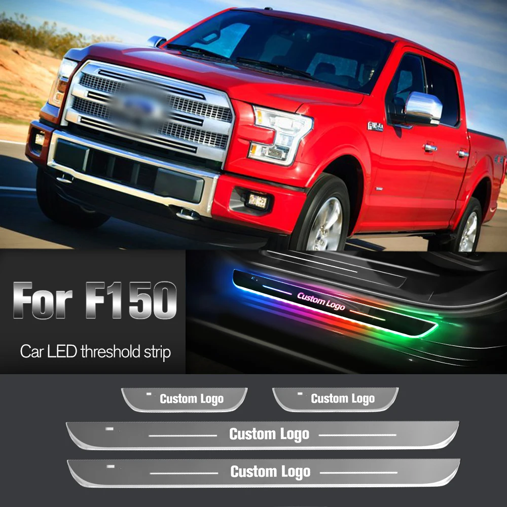 

Car Door Sill Light For Ford F150 F-150 F 150 2009-2020 2011 2012 Customized Logo LED Welcome Threshold Pedal Lamp Accessories