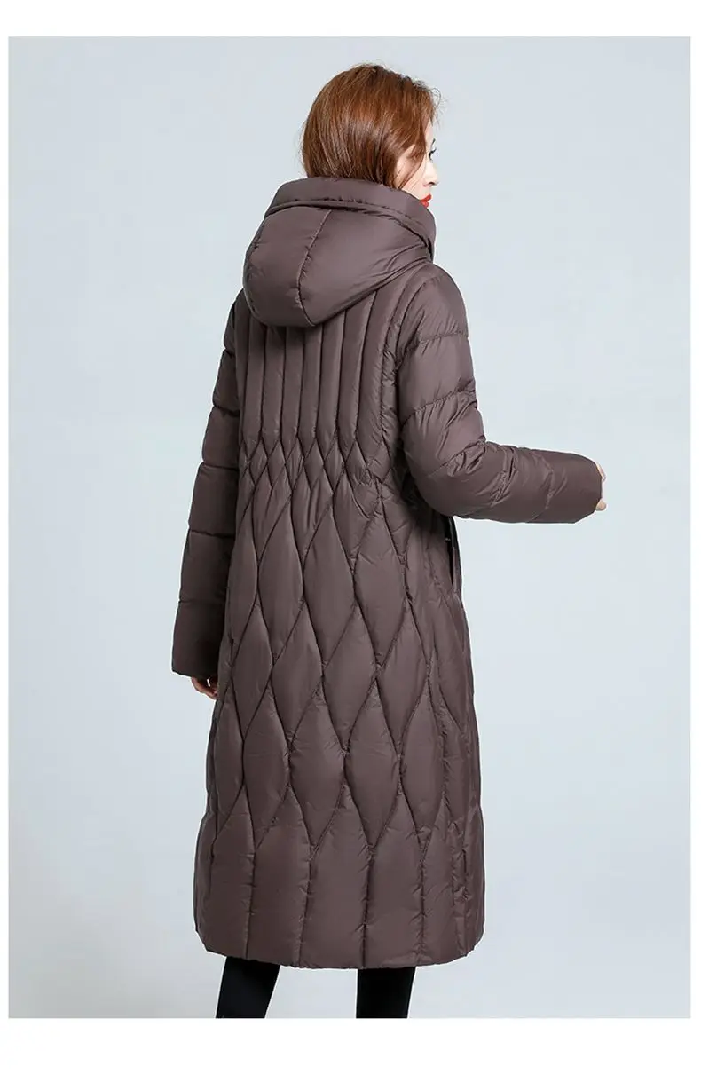 New Oversized Women's Down Cotton Coat Winter Cold Warm Padded Jacket Long Female Casual Hooded Parker Cotton Clothes Black 7XL