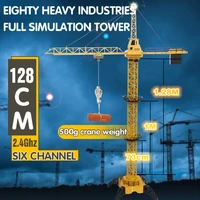 Remote Control Construction Crane 6CH 2.4G Free Assembly Tower Rotation 680° RC Tower Crane Toy For Kids Birthday Gift 1