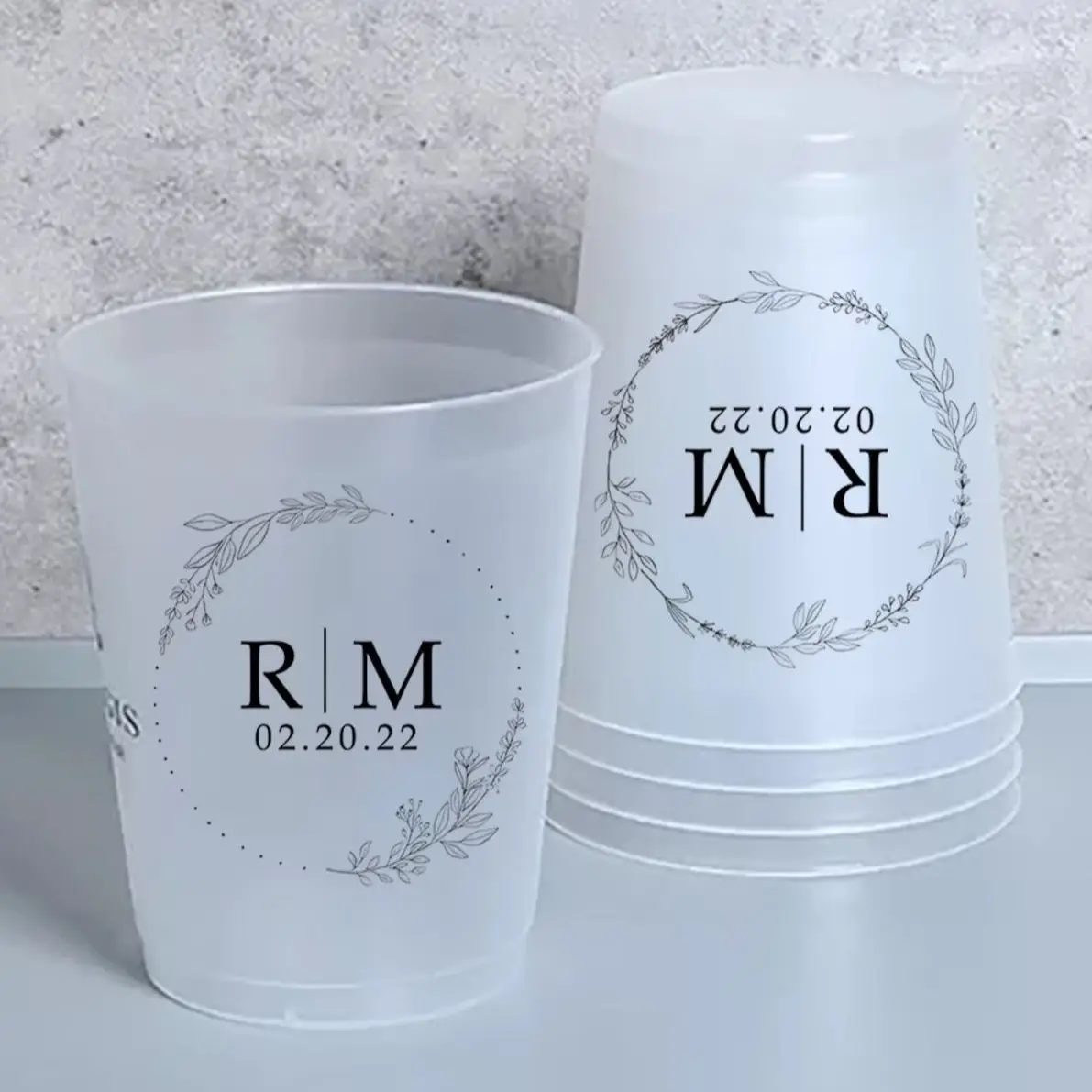 Tazze Flessibili Infrangibili Smerigliate Personalizzate, Tazze Personalizzate Per Bomboniere, Bomboniere, Matrimoni Minimalisti, Matrimoni Moderni