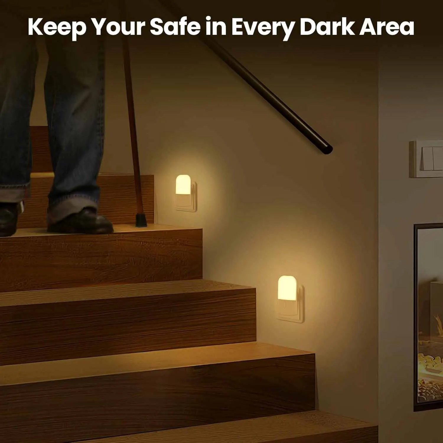 Night Lights Plug into Wall, LED Night Light with Light Sensor, Adjustable Brightness, Warm White 2700K Night Light
