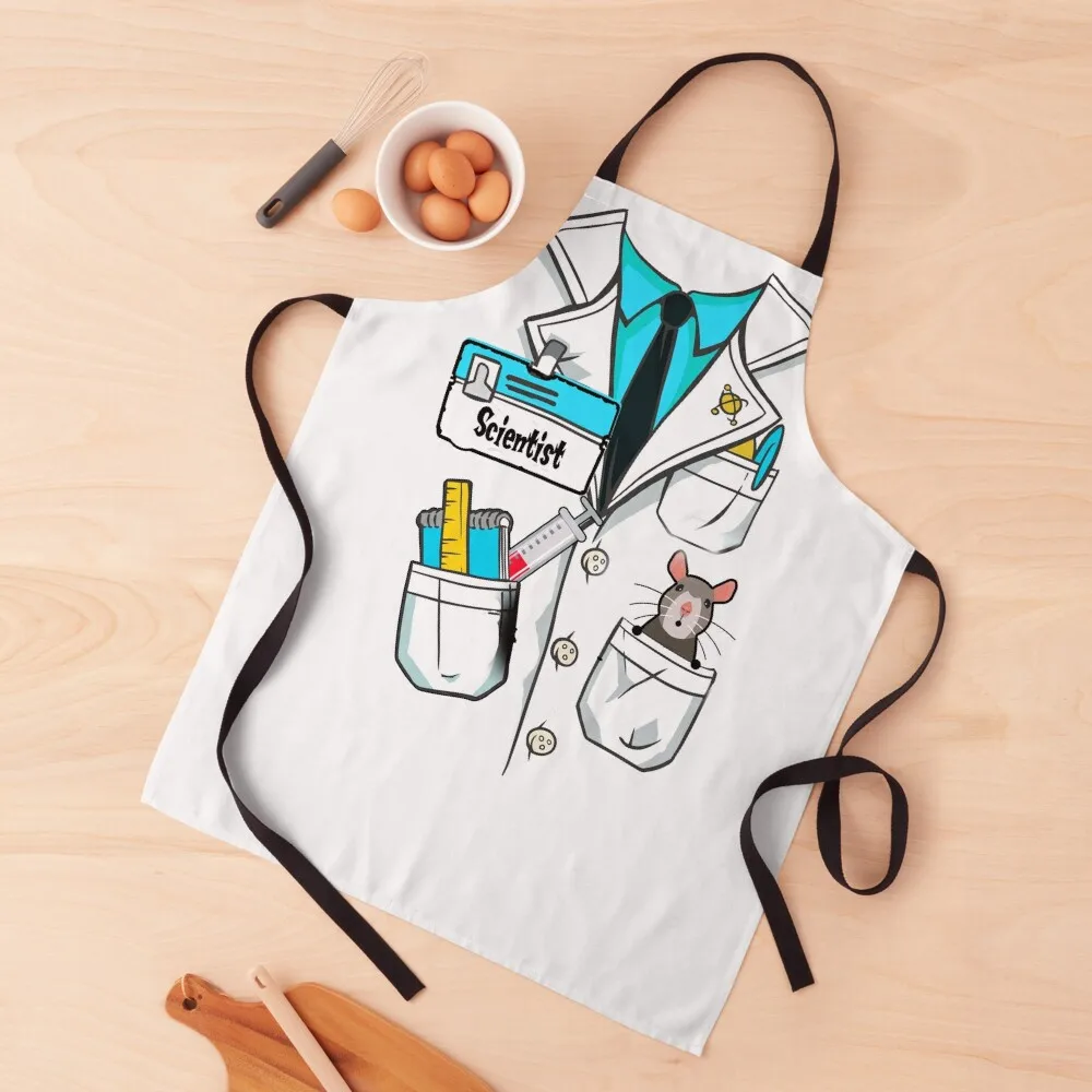 

Funny Scientist Lab Coat Design Apron Novelties Kitchen And Home Aprons Chef Uniform Women Home Supplies