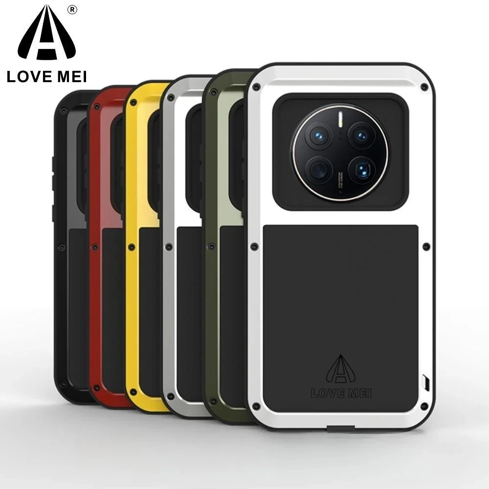 Love Mei Phone Case Silicone Military Grade Metal Protective Cover Shockproof and Dustproof for Huawei Mate 50 Pro Mate40 Mate30