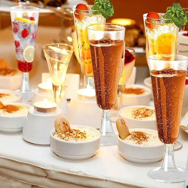 Elegant Clear Plastic Champagne Flutes for Luxurious Events 5