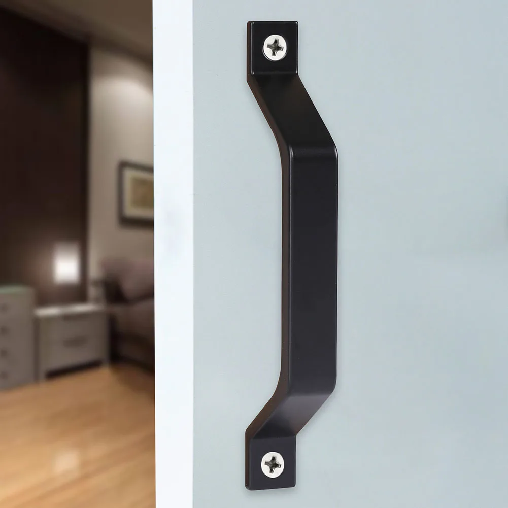 Barn Door Pull Handle Heavy Duty Black Iron for Doors Garages Sheds Closets Aluminum Alloy Screws door handles