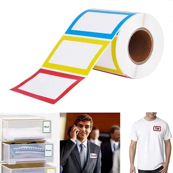 250 Pezzi di Etichette Adesive Impermeabili Colorate Rimovibili, Etichette per Nomi, Documenti, Ufficio, Scuola e Casa