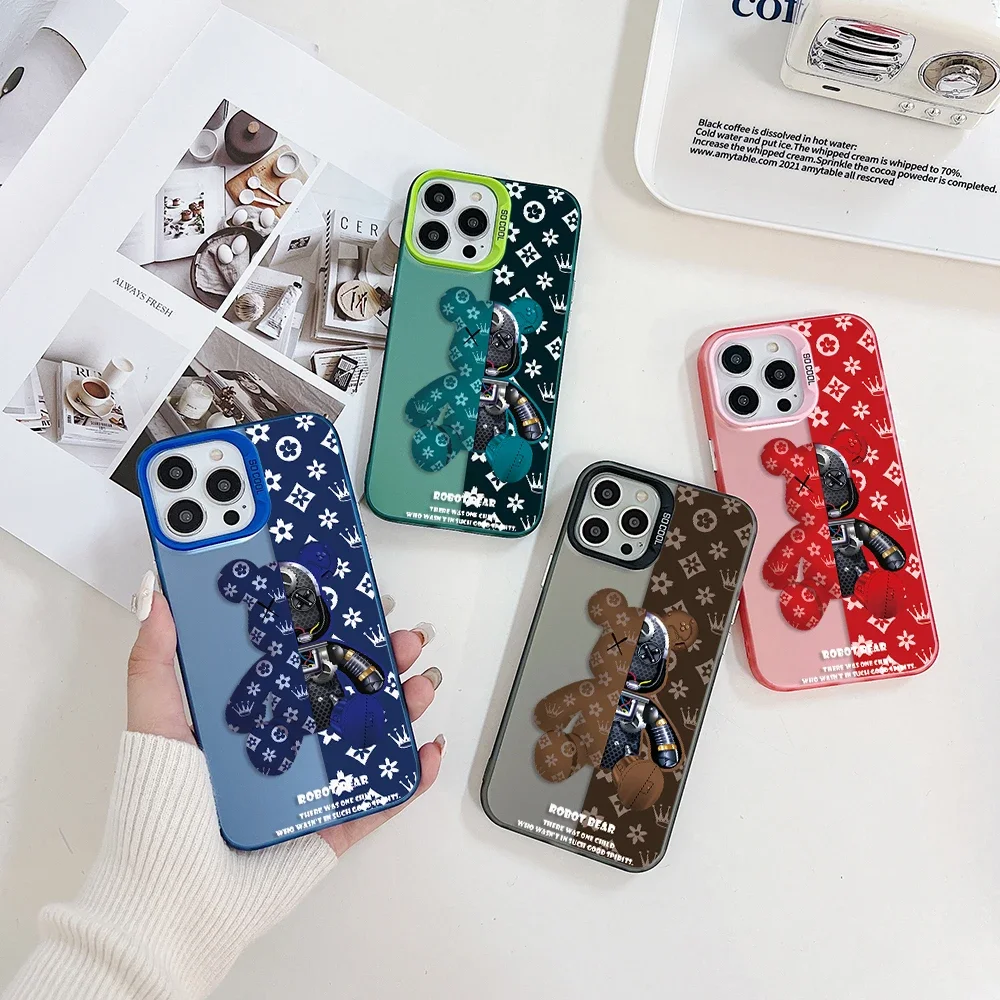 

Fashion Cute Bear Phone Case for Samsung Galaxy S24 S23 S22 S21 S20 Note20 Ultra Plus FE Prime M31 M30S M23 5G Hard PC Cover