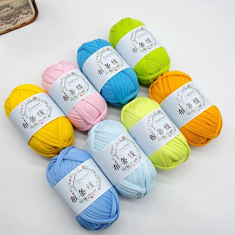 4개/400g 고탄성 원단 의류 티셔츠 얀 크로셰 & 니팅용 부드러운 꼬임실 DIY..