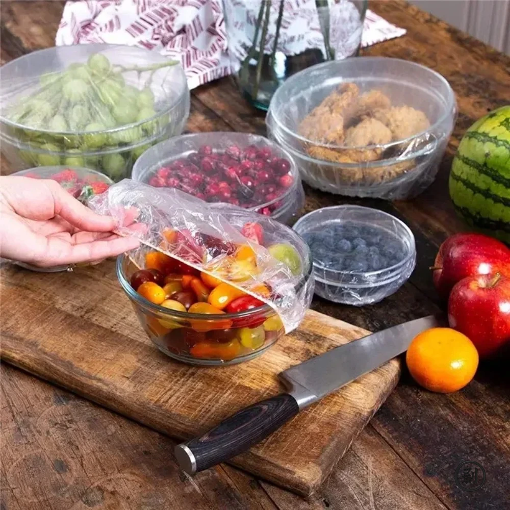 Reusable Stretch Lids 200-Piece Kit Reusable Stretch Lids Food Preservation Disposable Shower Caps Kitchen Storage Shower Prote