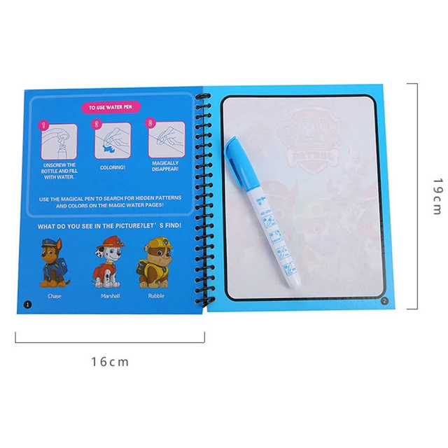 Paw Patrol Dog Water Painting Drawing Toys Graffiti Cartoon Figure Watercolour Magic Book  Coloring Book for Kid Birthday Gifts 5