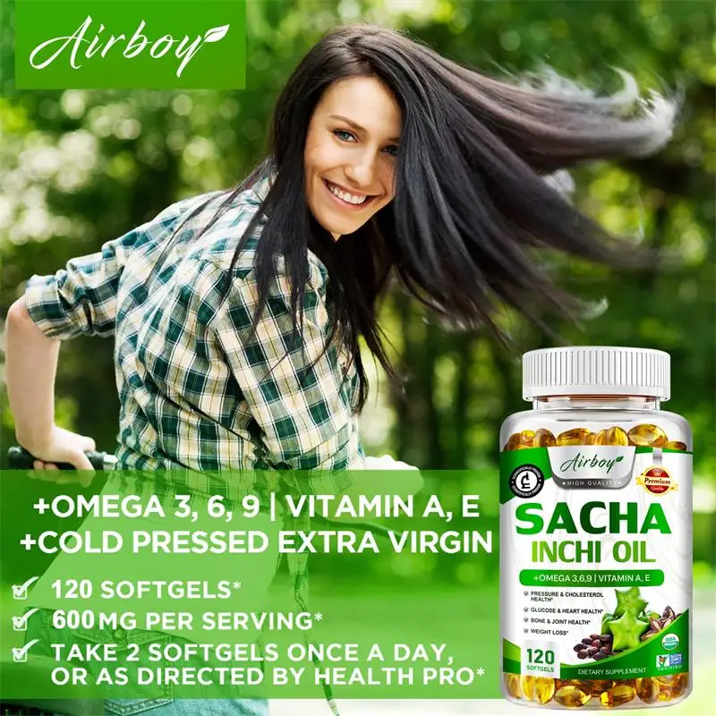 Sacha Inchi Oil Capsules Balances Cholesterol Levels Supports Heart Brain Eye Immune System Health