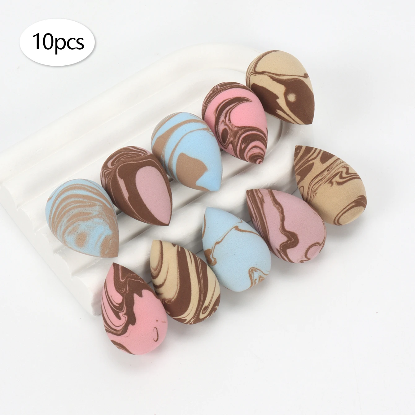 10/20/30/50/100 Adet Mini Makyaj Süngeri Seti, Tüm Cilt Tipleri için Çift Kullanımlı Islak/Kuru Güzellik ve Karıştırıcılar