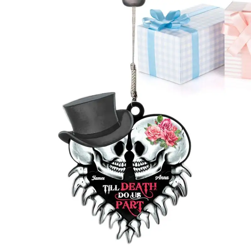 

Cartoon Skull Car Pendant Home DecorationsPersonalized Love Skull Couple Acrylic Car Ornaments Car Charm Accessories Decor