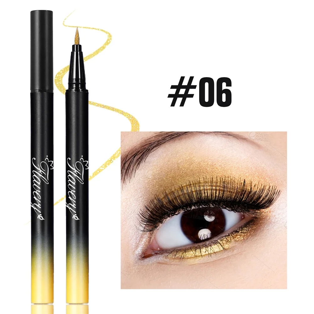Flüssiger Eyeliner In Rauchigem Schwarz-violett Mit Glitzer Effekt_voghion.com
