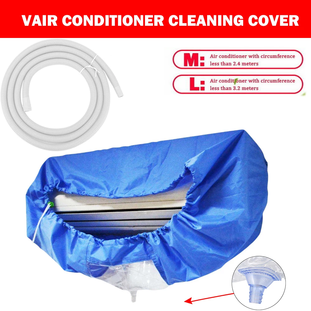Air Conditioning Cover Air Conditioner Cleaner Air Conditioner Cleaning Kit Tightening Belt For 1-3P Air Conditioner Cleaning With Outlet Pipe Washable Clean Tool Wall Mounted