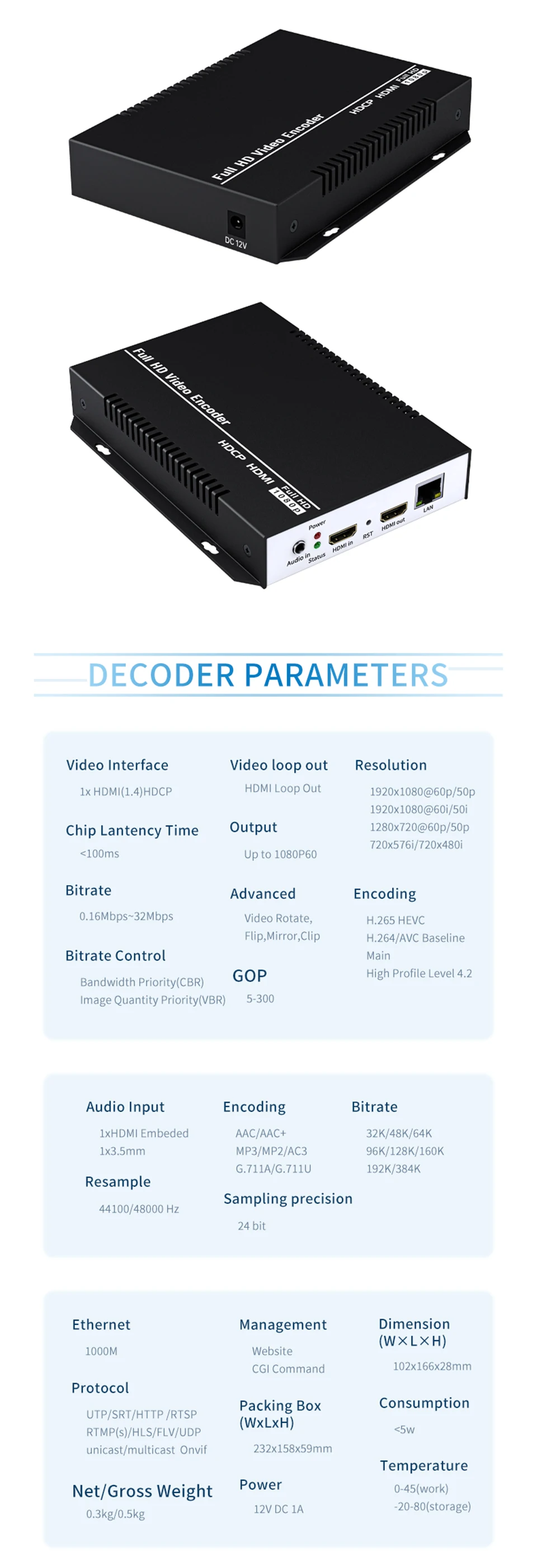 POE NVR SRT HDMI RTSP RTMP IPTV Video Encoder Live Streaming Youtube Facebook Wo
