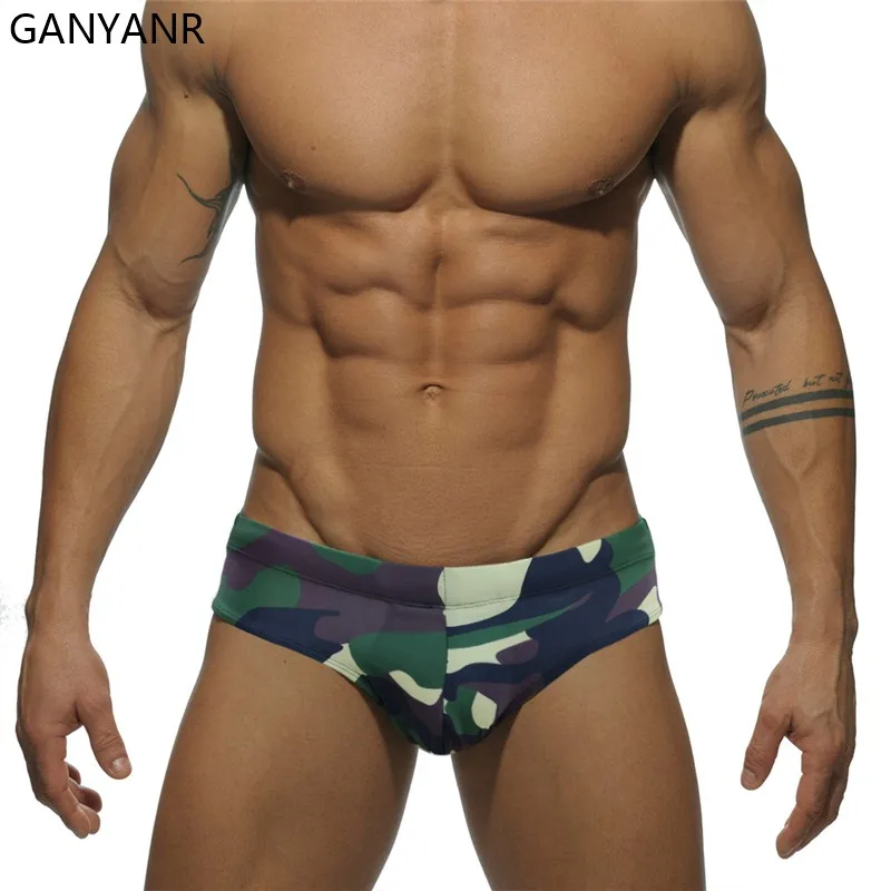 

GANYANR Men Swimming Shorts Swimwear Swim Briefs Sexy Trunks Swimsuit Bikini Beachwear Boardshorts Pool Bathing Suit Water Sport
