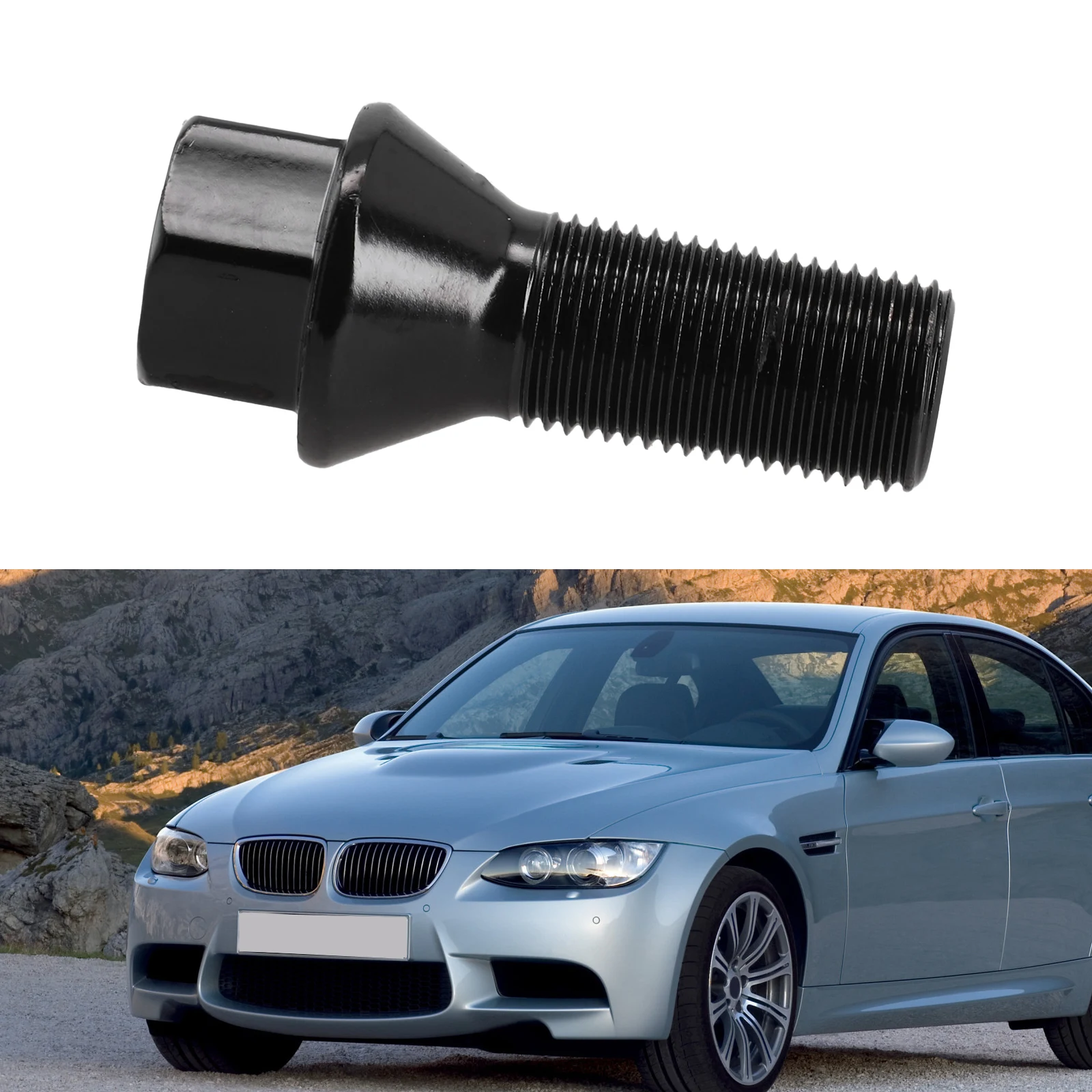 

36136890324 For BMW Wheel Nut Stud Bolt M14 X 1.25 Black F25 X3 E70 X/5 Tethered Wheel Hub Bolt Rod Fitting Clips