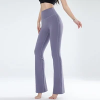 Women's leggings slim yoga pants women's high waisted wide leg pants sports bell bottoms breathable quick dry bottom 1