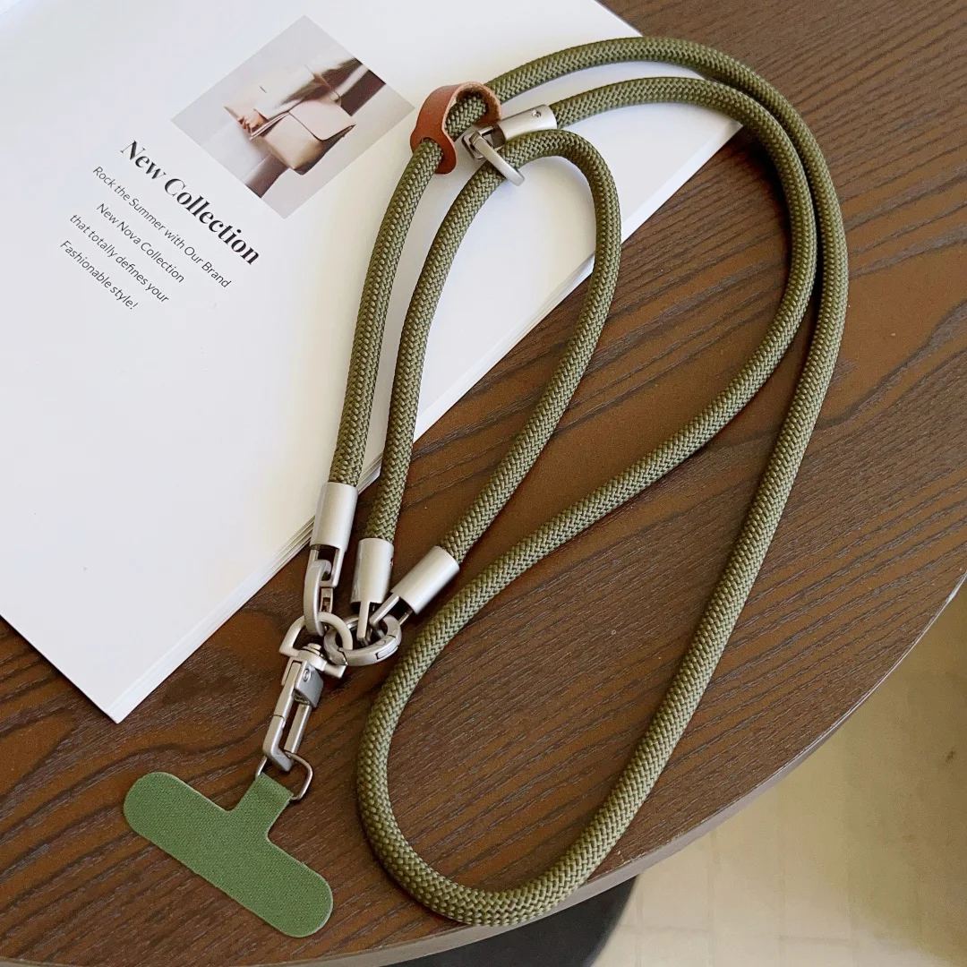 Versatile Dual-Use Lanyard and Cross-Body Strap Keychain in Solid Color for Mobile Device Holders