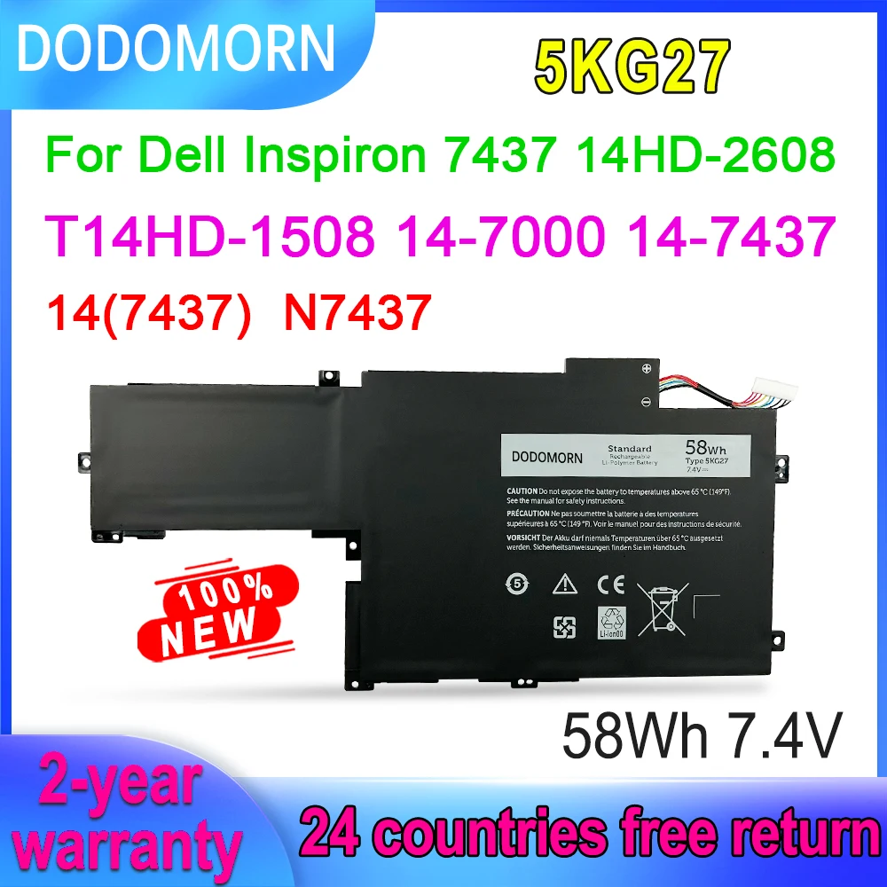 

DODOMORN 5KG27 Laptop Battery For Dell Inspiron 14 7000 Series 14 7437 P42G P42G001 C4MF8 0C4MF8 Replacement In Stock 7.4V 58Wh