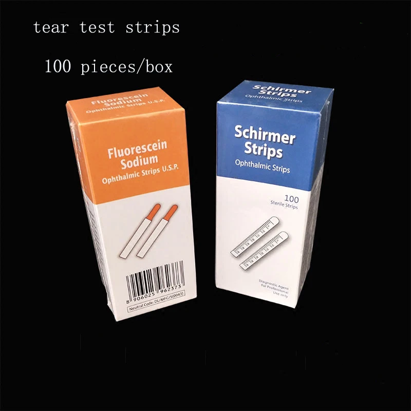 India tear detection filter paper strip fluorescein sodium ophthalmic detection test strip fluorescent strips 100 a box ophthalmic detection strip