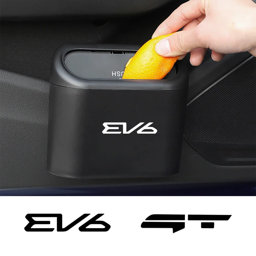 1 Pz Per Kia Ev6 Gt Ev6 Gt Line 2021-2023 Abs Square Hanging Car Cestino Flip Coperchio Portable Storage Vehicle Box Accessori Per Auto