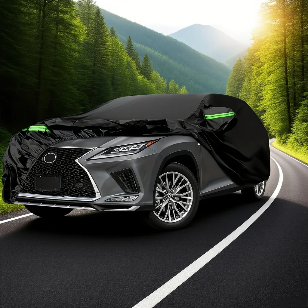 Car Cover Protection Outdoor Exterior Sun Snow UV Winter Summer SUV Sedan Auto Sunshade Dustproof Waterproof Black Silver 21