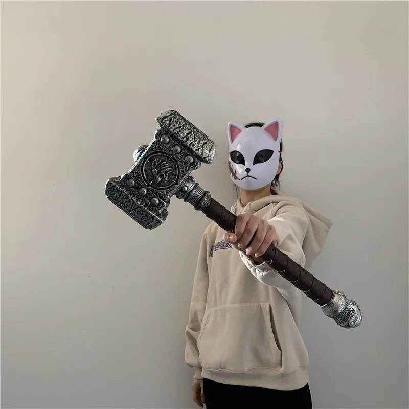Cosplay Hammer 1:1 Cosplay Destroy Hammer Figure Model 54cm Hammer Weapon Kids Gift Game Role Playing Safety PU Material Costume