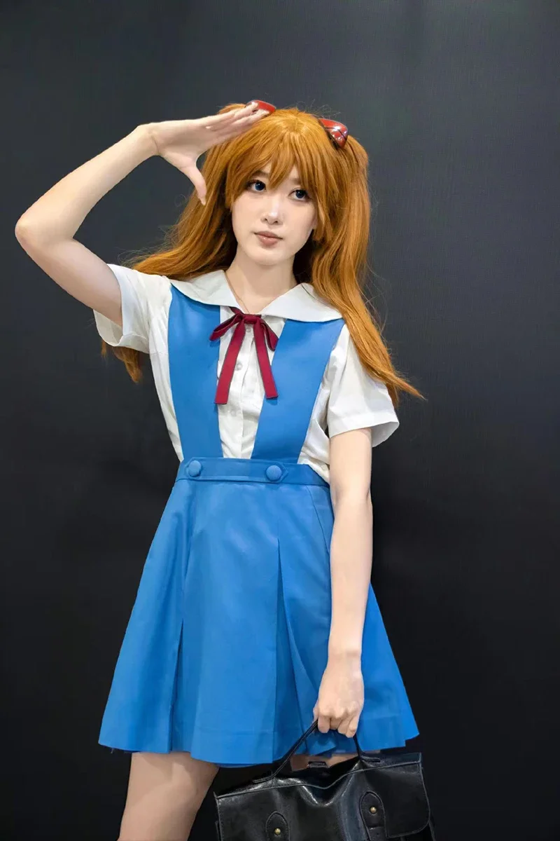 Neon Genesis Evangelion Asuka Langley School Uniform Cosplay Costume