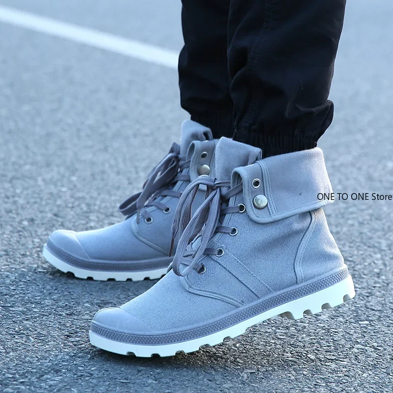2025 New Fashion High Top Canvas Shoes For Men Outdoor Platform Casual Shoes Comfortable Lace Up Men's Sneakers Zapatos Hombres 4