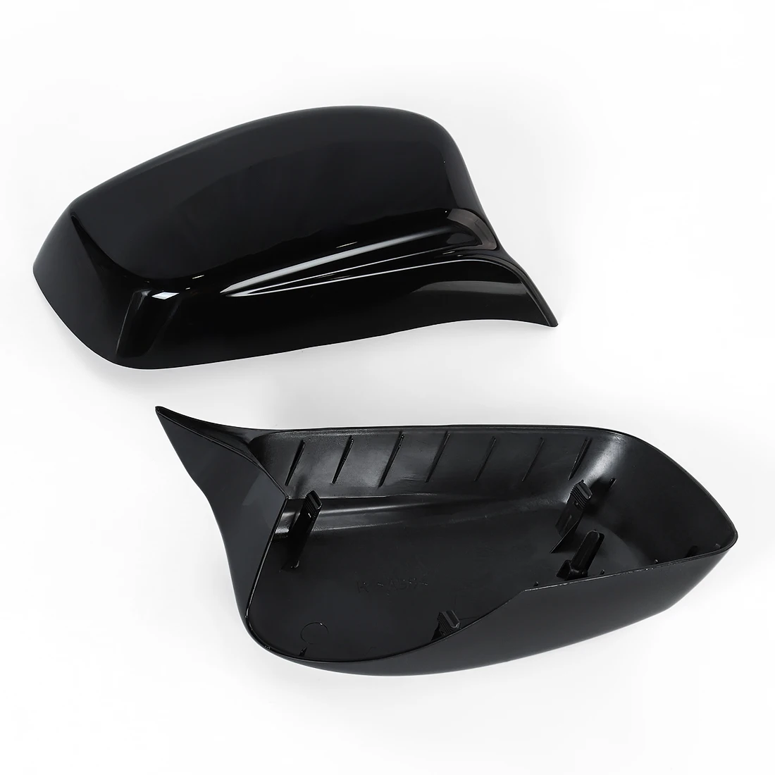 2PCS 백미러 쉘 BMW E60 E61 E63 E64 2004-2007 용 수정 버전 글로스 블랙 윙 백미러 커버 캡