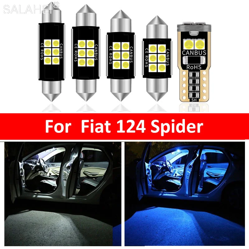 

8Pcs White Car LED Interior Lights Canbus Kit Package For 2017-2020 Fiat 124 Spider Map Dome Trunk Plate Light Auto Accessories