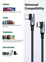 UGREEN 90 Degree PD100W USB C to USB C Charging Cable for iPhone 17 Samsung MacBook iPad Quick Charger 4.0 PD Fast Charging Cord - Image 4