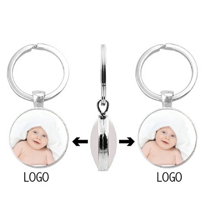 Double-Sided Personalized Pendant Baby'S Custom Keychain Photo Mom Dad Grandparents' Parents Love A Gift For Family Member