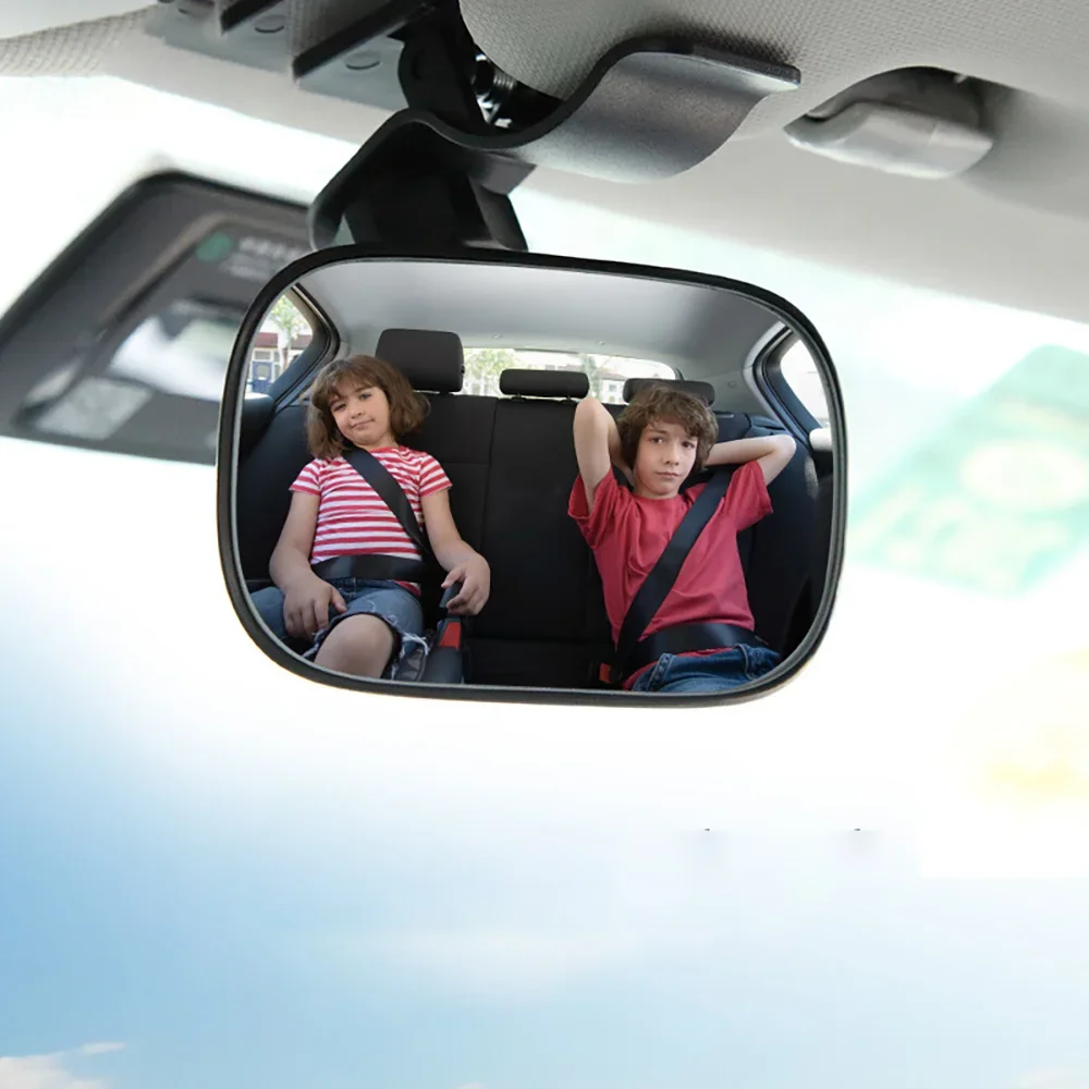 Baby Car Rearview Mirror Glass Suction Cup Mirror Sunshade Plate Clip Rearview Baby And Child Monitor Angle Adjust
