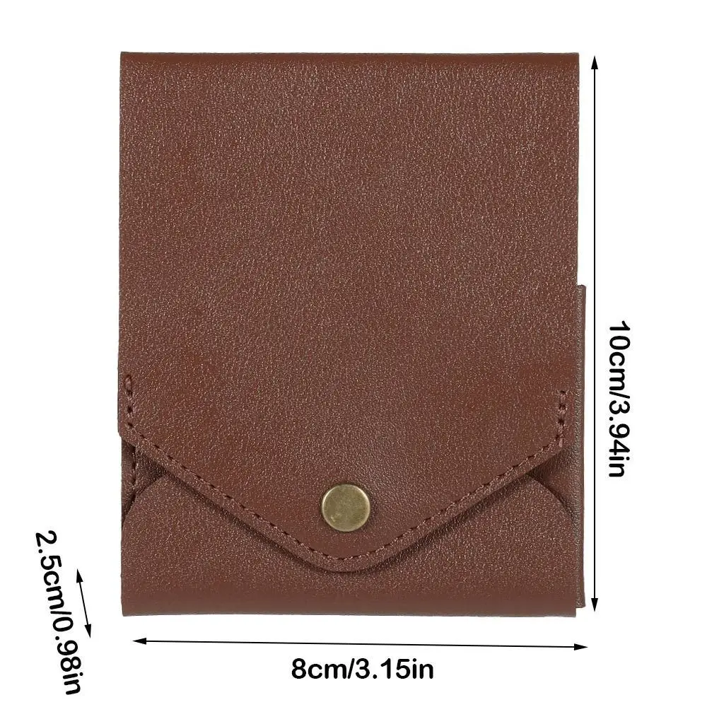Waterproof Multifunctional Compact Wallet Handmade PU Leather Built-in Pen Slot Slim Minimalist Wallet Coin Purse