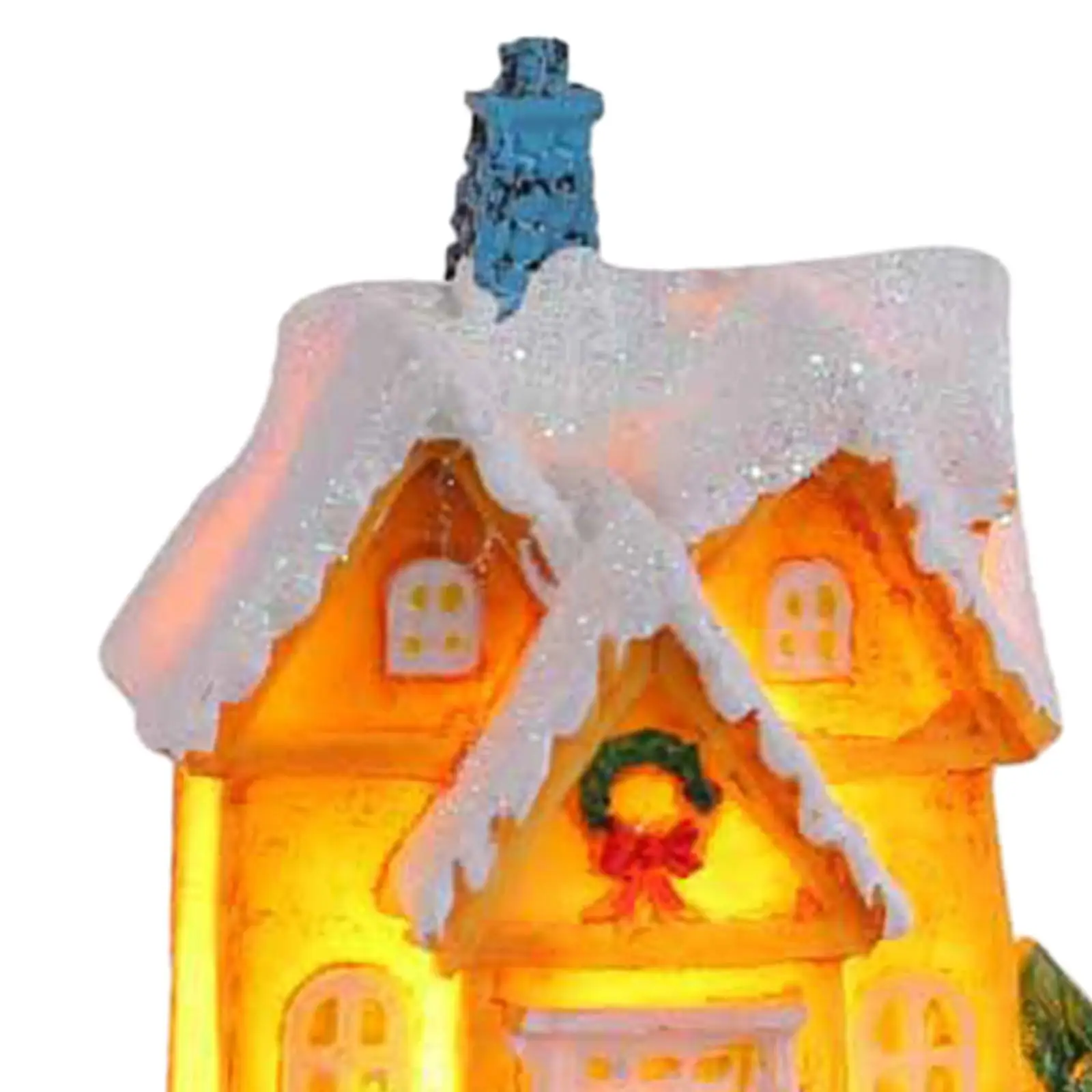 Christmas Snow Village House Desktop Decoration for New Year Bedroom Balcony