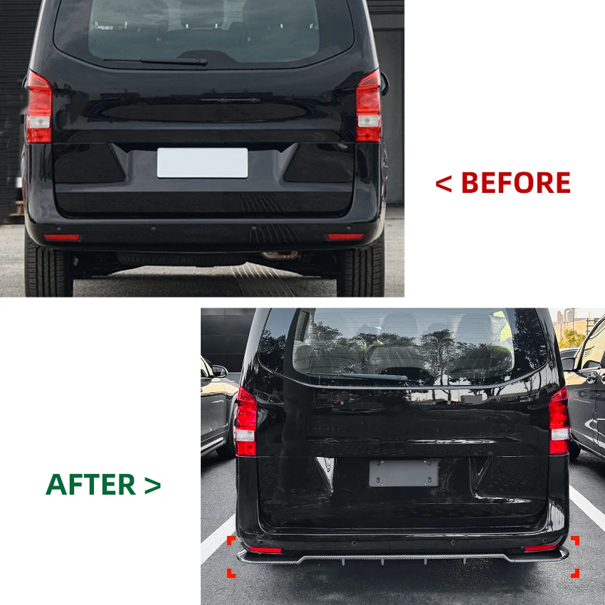 MERCEDES VITO V Class W447 2014 Rear Bumper Protector Black MERCEDES VITO V Class W447 2014 Rear Bumper Protector Black