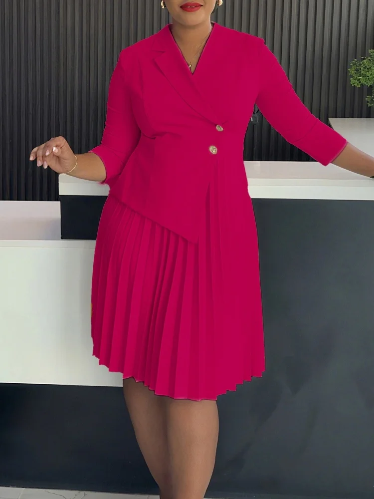 Wmstar Dress Wome Wholesale New Autumn Elegant Fashionable Suit with Collar Three Quarter Sleeves Stylish Commuting 2025