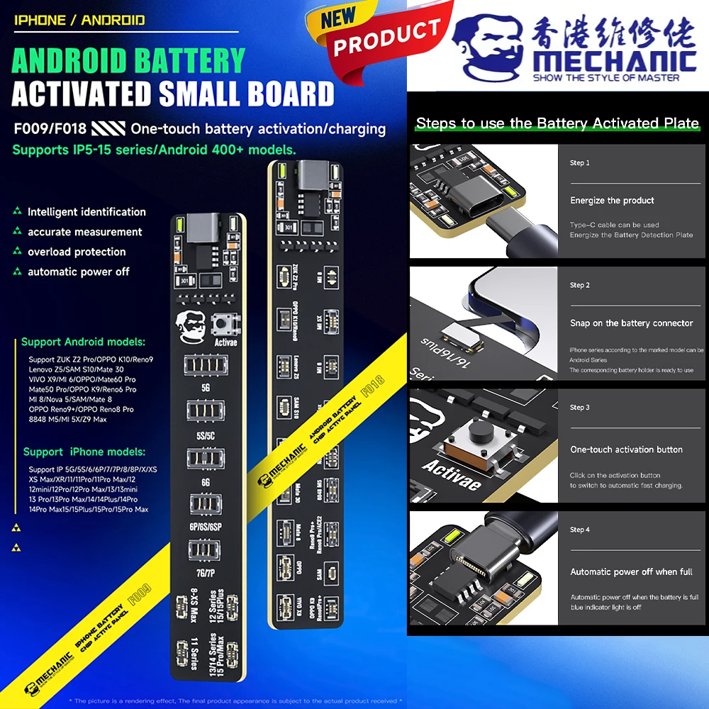 Battery Activator Board MECHANIC F009/F018 1-Touch for iPhone6-16 & 400+ Models