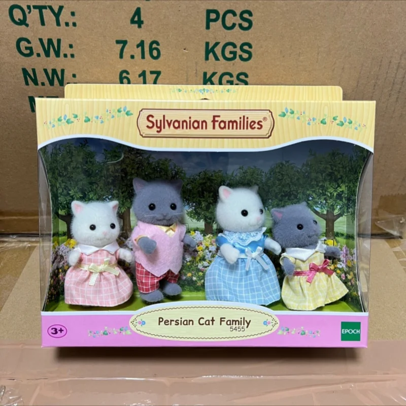 Original Sylvanian Families Anime Girl Persian Cat Family Series Figure Furniture Set Pvc Statue Model Doll Toys Gifts 3
