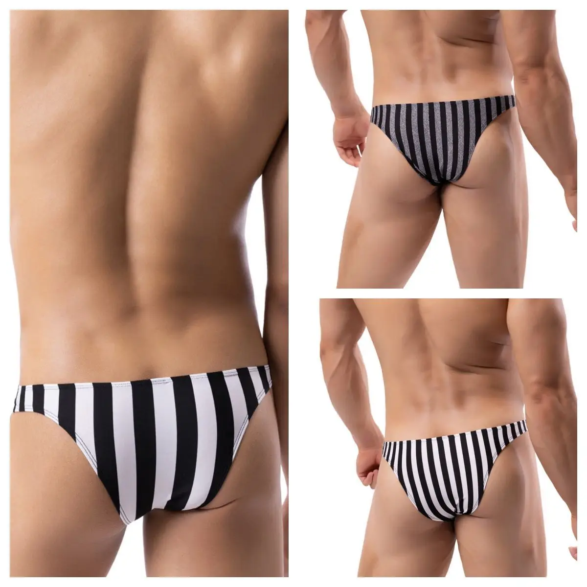 Striped Zebra Briefs Sports Men Panties Breathable Personality Sexy Mens Underwear Big Pouch Support Prolong Sex Time Boxershort