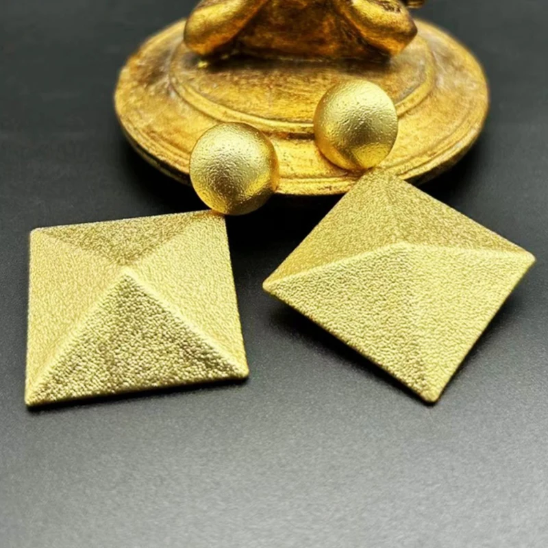 

Vintage Geometric Rectangle Earrings Women's Jewelry Simple Design Metal Studs