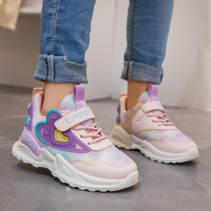 Breathable Mesh Kids Running Shoes for Girls Autumn