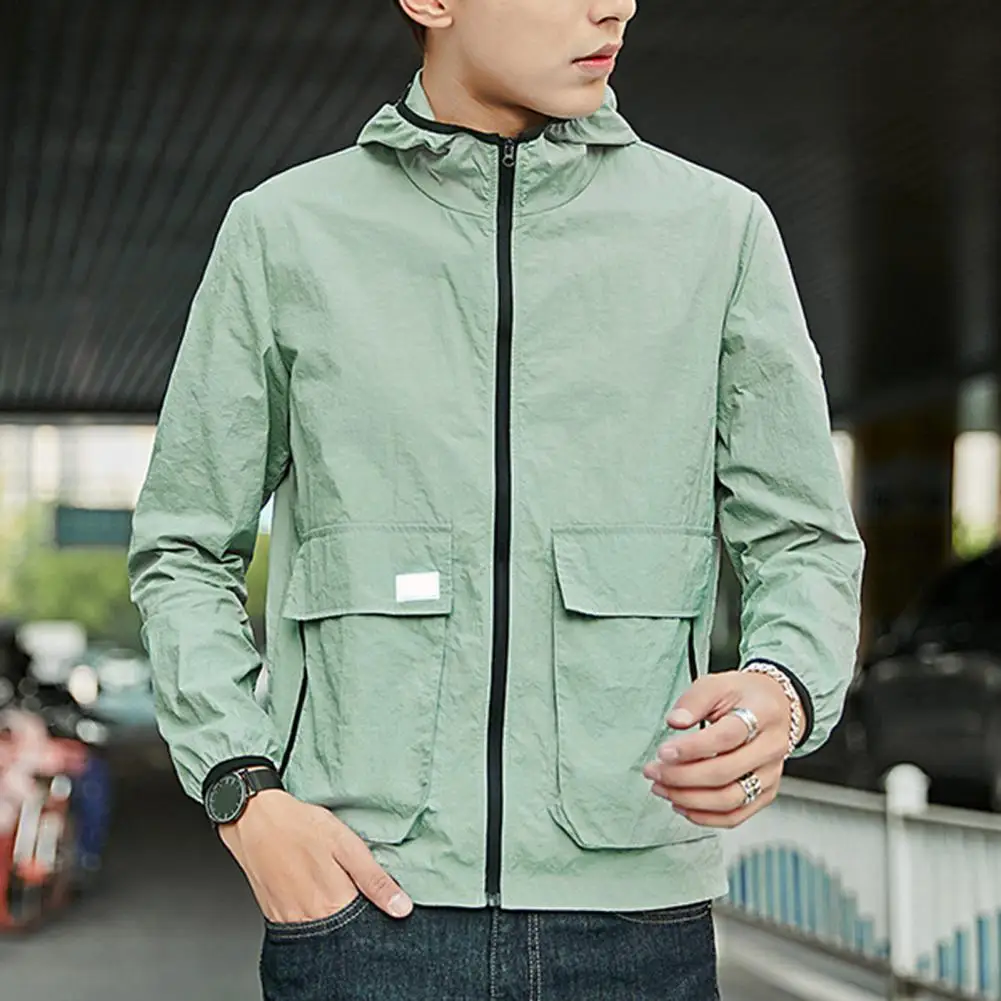 

Men Summer Fashion Ultra-thin Sunscreen Coats Long-sleeved Sports Quick-drying Windbreaker Jackets for men jaqueta masculina
