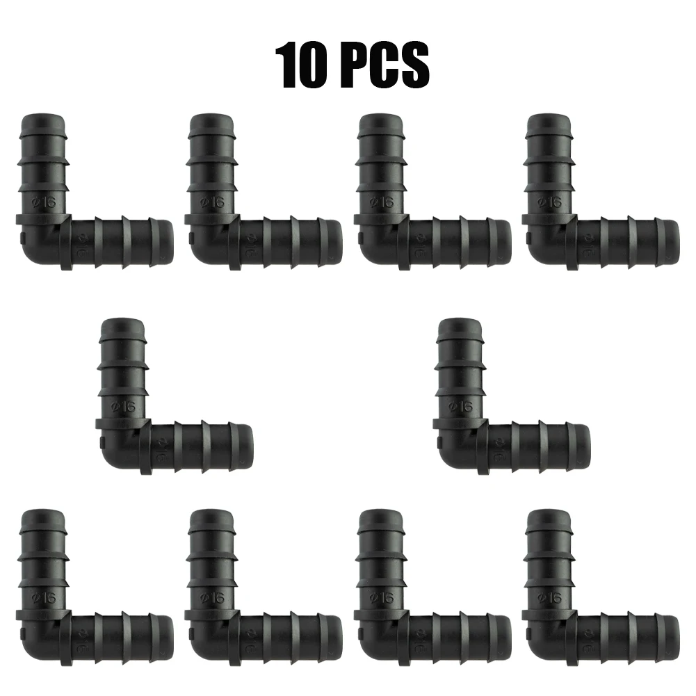 

10pcs Elbow Connectors Garden Irrigation Hose Barbed Hose Pipe 16PE