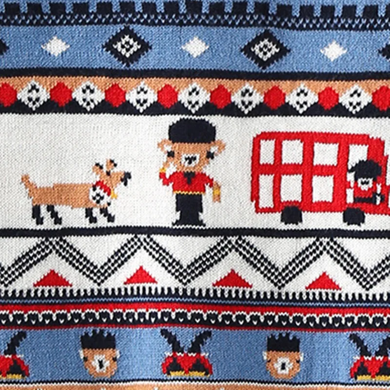Spanish Fashion Boy Sweater Infant Knit Vest Soldier Bear Knitwear Children Gentleman Clothes Fall Clothing Kid Spring Pullover knit sweater