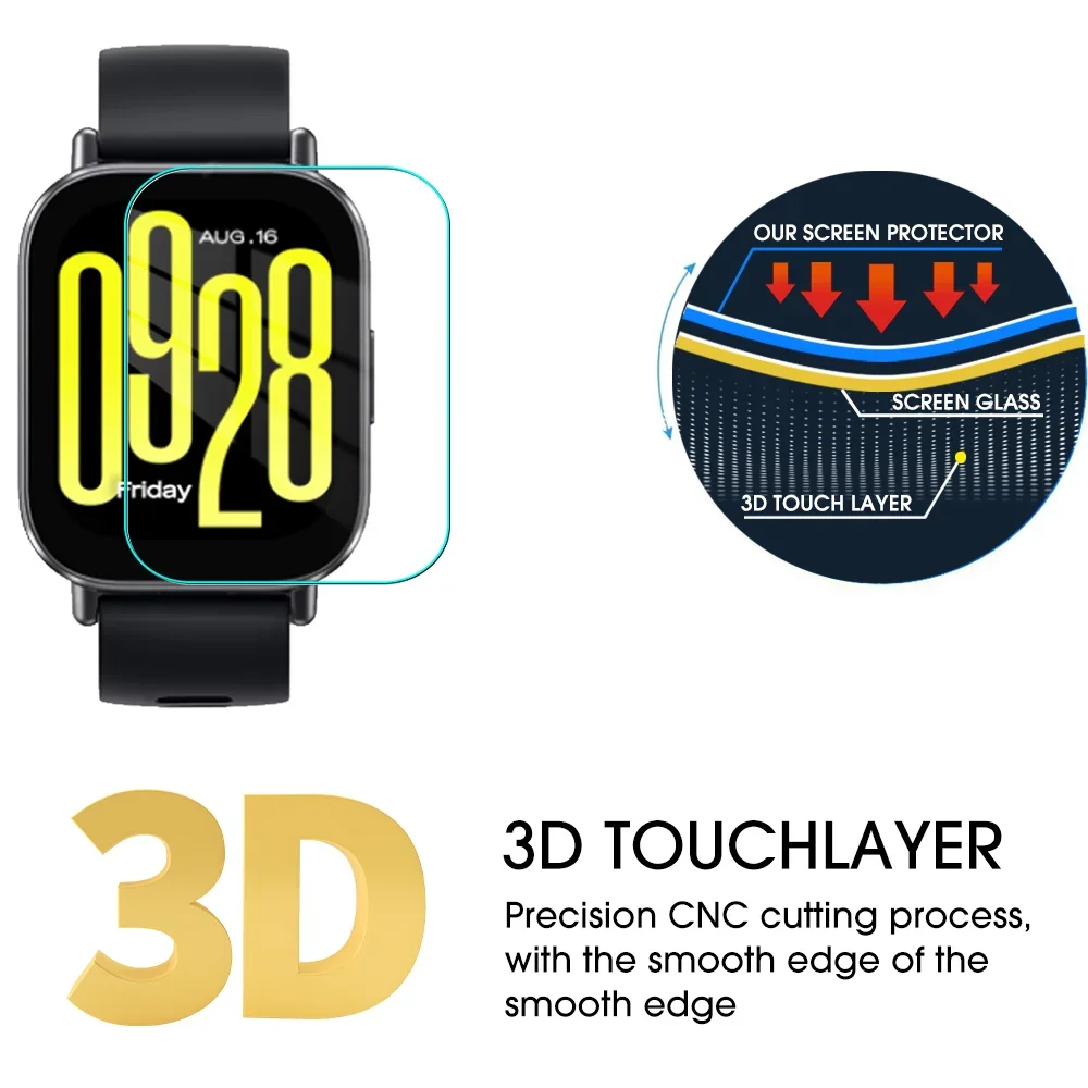 5-1Pack Anti-scratch Protective Film for Redmi Watch 5 Lite Tempered Glass Watch Screen Protector for Redmi Watch5 Lite Cover